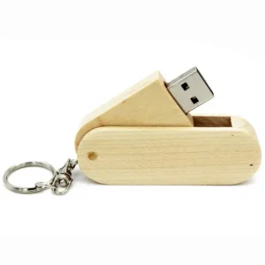 Unidade flash USB giratória de madeira
