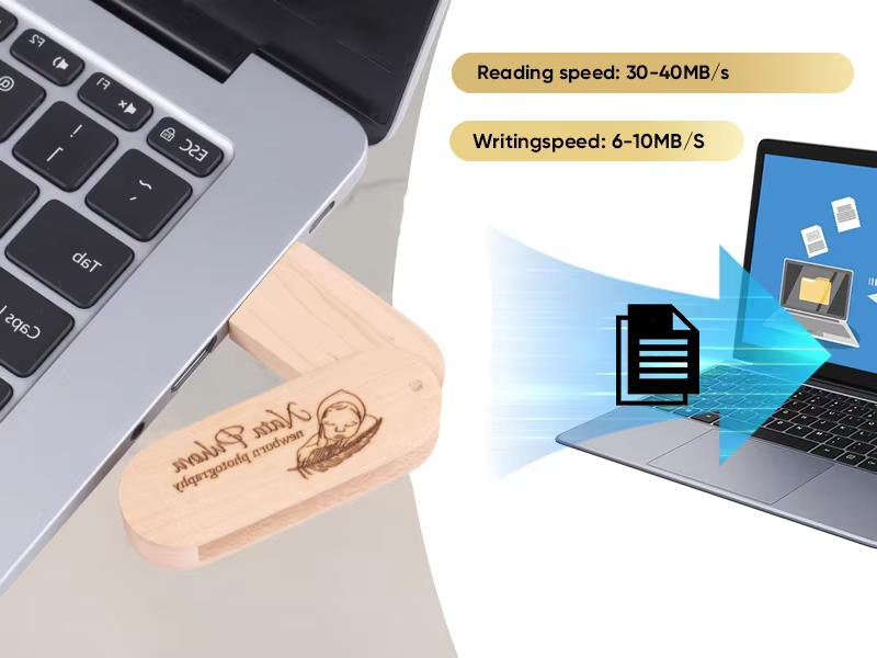 Swivel Wooden USB Flash Drive