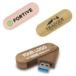 Chiavetta USB girevole in legno