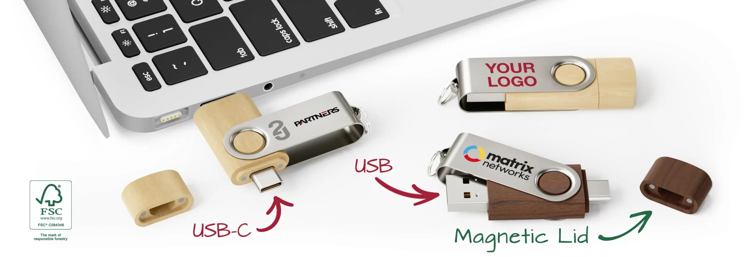 Rotating USB flash drive with Type-c
