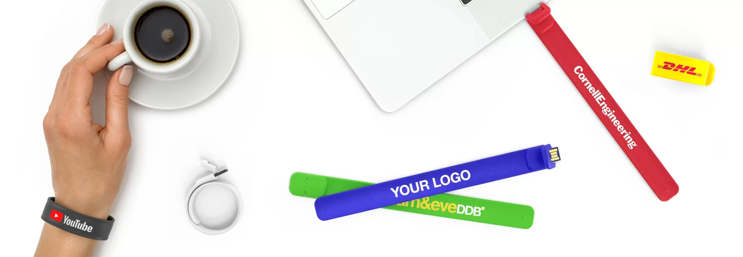 Custom wristband USB flash drive with your logo